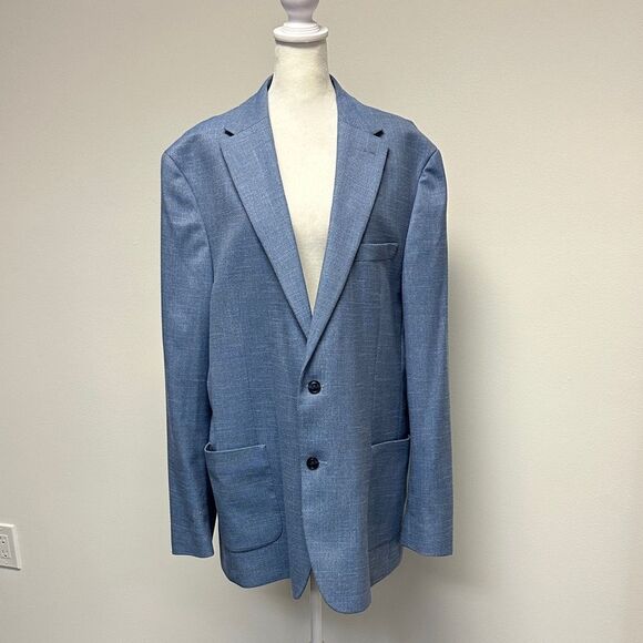 Tommy Hilfiger Men's Light Blue 2 Button Blazer Sports Coat Suit Jacket XL46L